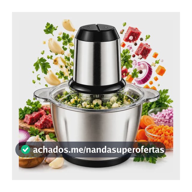 Processador Elétrico Triturador Inox Para Carne Potente 2l Inox 220v
