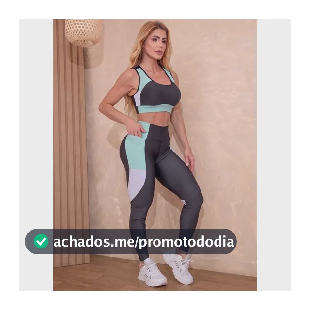 Conjunto Academia Feminino Calça Legging Cropped Sem Bojo