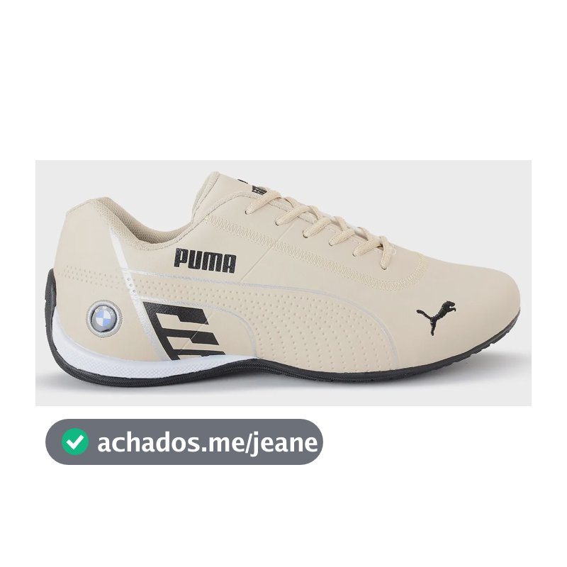 Tênis Puma Bmw Masculino Motorsport Casual Confortável Leve Bege 41