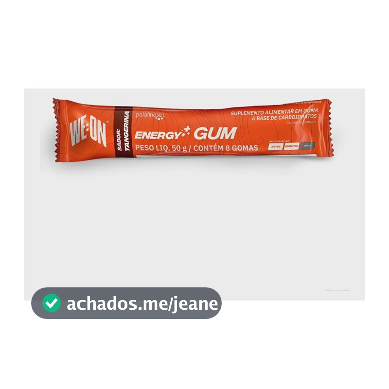 Goma Gel Carbo Energy Gum Tangerina Cx C/ 12 Pacotes We:on Tangerina