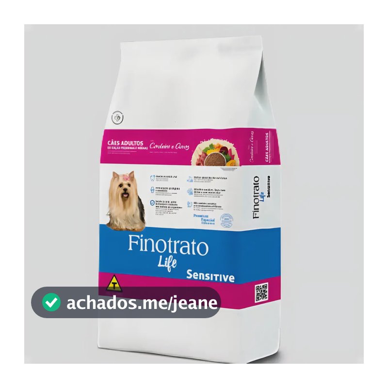 Ração Seca Finotrato Life Sensitive Cordeiro e Arroz Cães Adultos 10,1kg