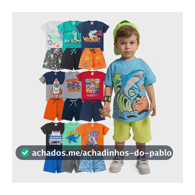 Kit Sortido 10 Peças Roupas Infantil Menino Verão 5 Conjunto