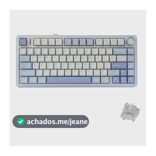 Teclado Aula F75 Sem Fio Mecânico Tri Mode Hot Swap Cor De Teclado Azul Sal Marinho Idioma Inglês Us
