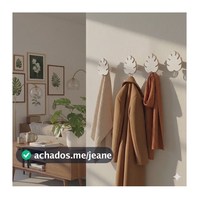 4 Ganchos Penduradores De Parede Costela De Adão Em Mdf Verde