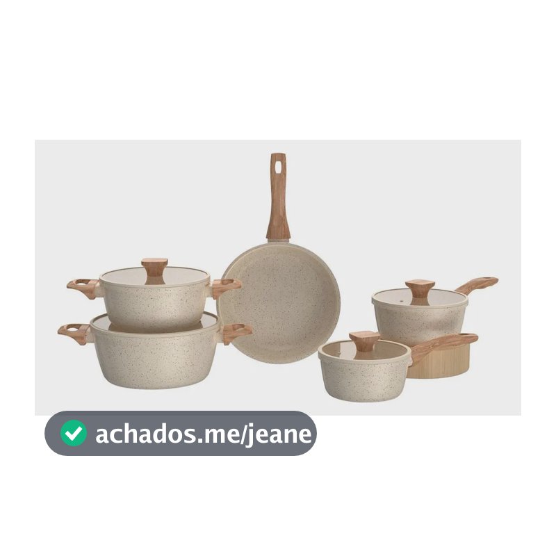 Jogo De Panelas Brinox 5 Peças Alumínio Cerâmico Creme Creme