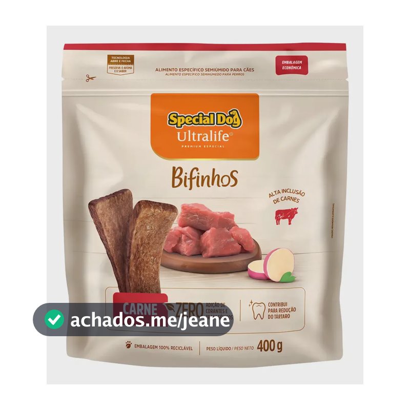 Snack Bifinho Special Dog Sabor Carne 400g