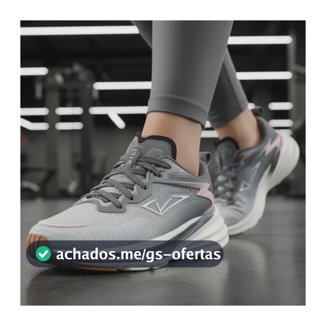 Tênis Feminino Olimp Vili Ace Academia Caminhada Treino Eva Cinza Rose 37 Br