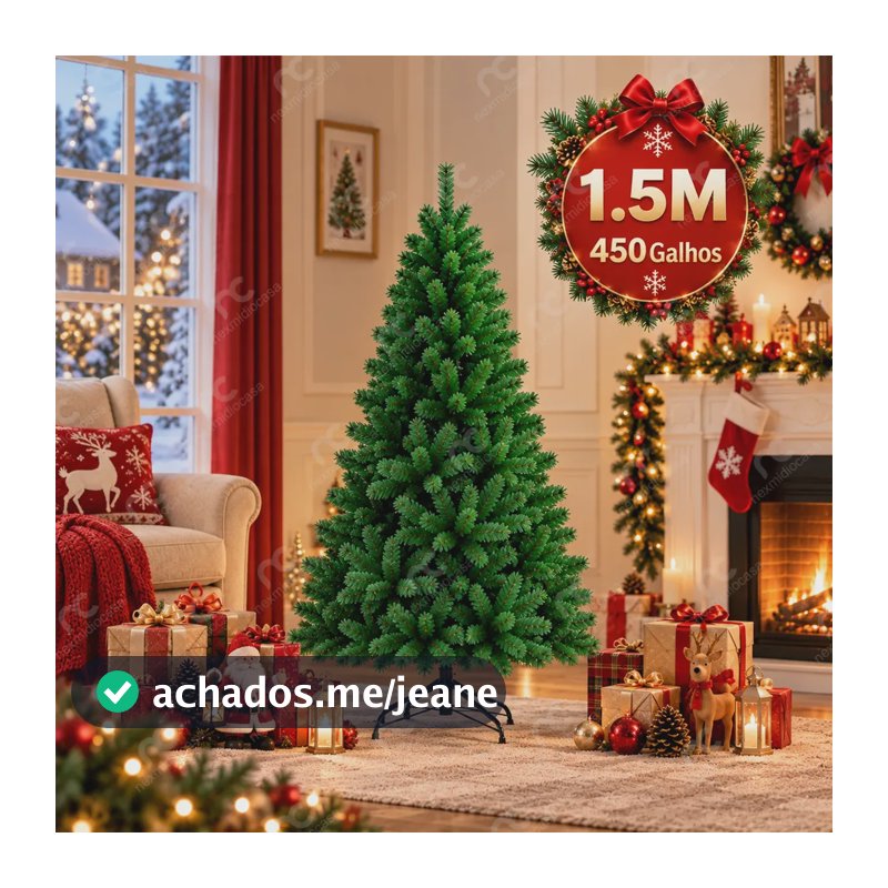 Árvore De Natal Pinheiro Canadense Luxo 1,50m 450 Galhos