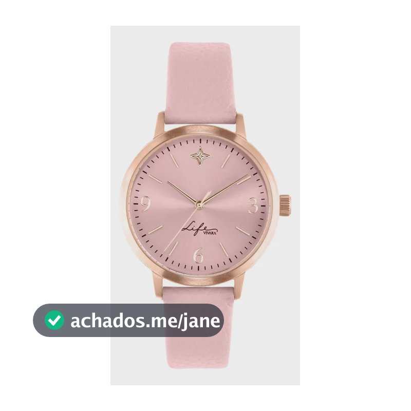Relógio Life Realizações Feminino Couro Rosé Rosé