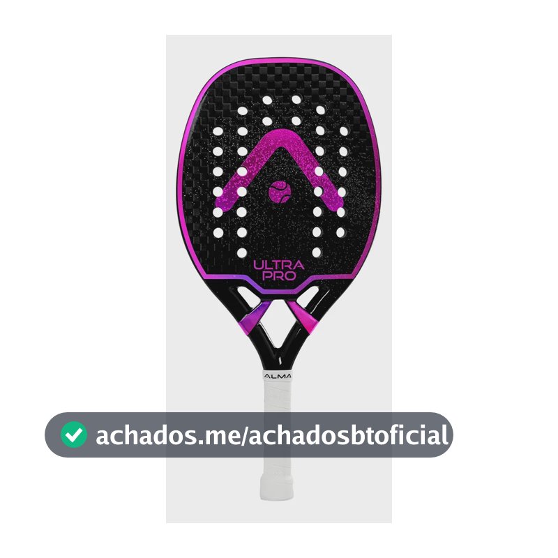 Raquete Beach Tennis Ultrapro 12k Preta E Rosa Alma Genius
