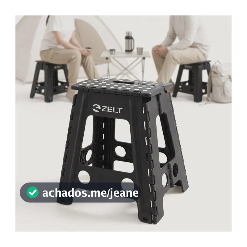 Banqueta Plástica Multiuso Portátil Dobrável 45cm 150kg Zelt