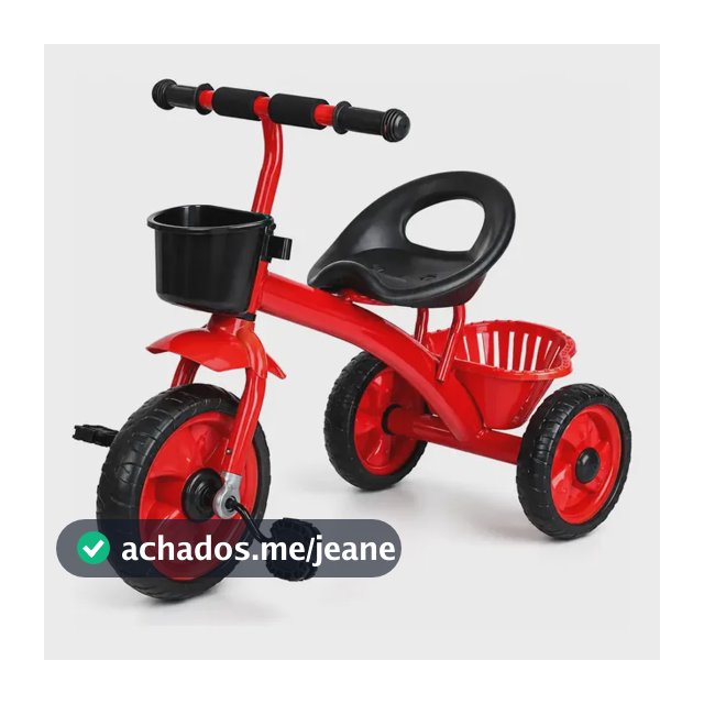 Triciclo Motoquinha Duas Cesta Vermelho Velocipede Infantil