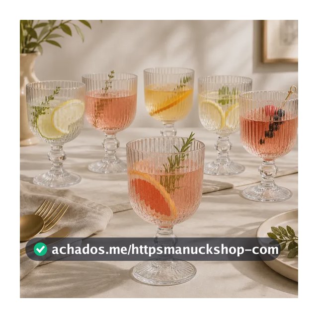 Conjunto 6 Taças Luxo Vidro Versalhes - 260ml Transparente