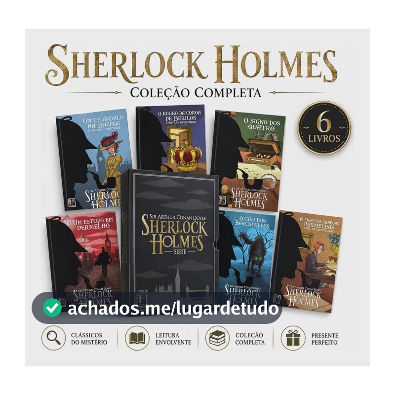 Box Com 6 Livros Sherlock Holmes - Coleção Completa