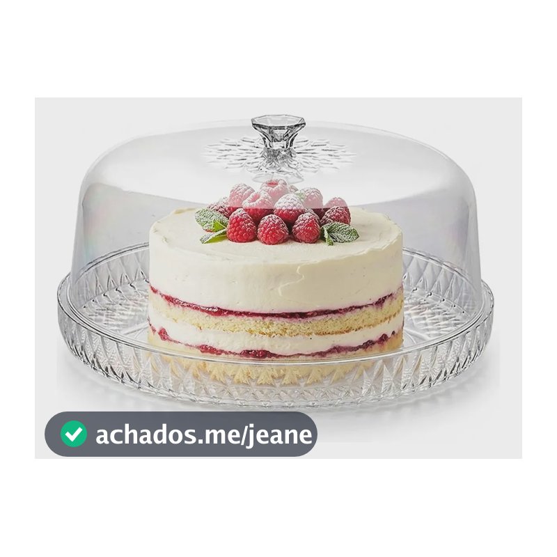Boleira Glamour Cristal Para Mesa Posta Porta Bolo Torta