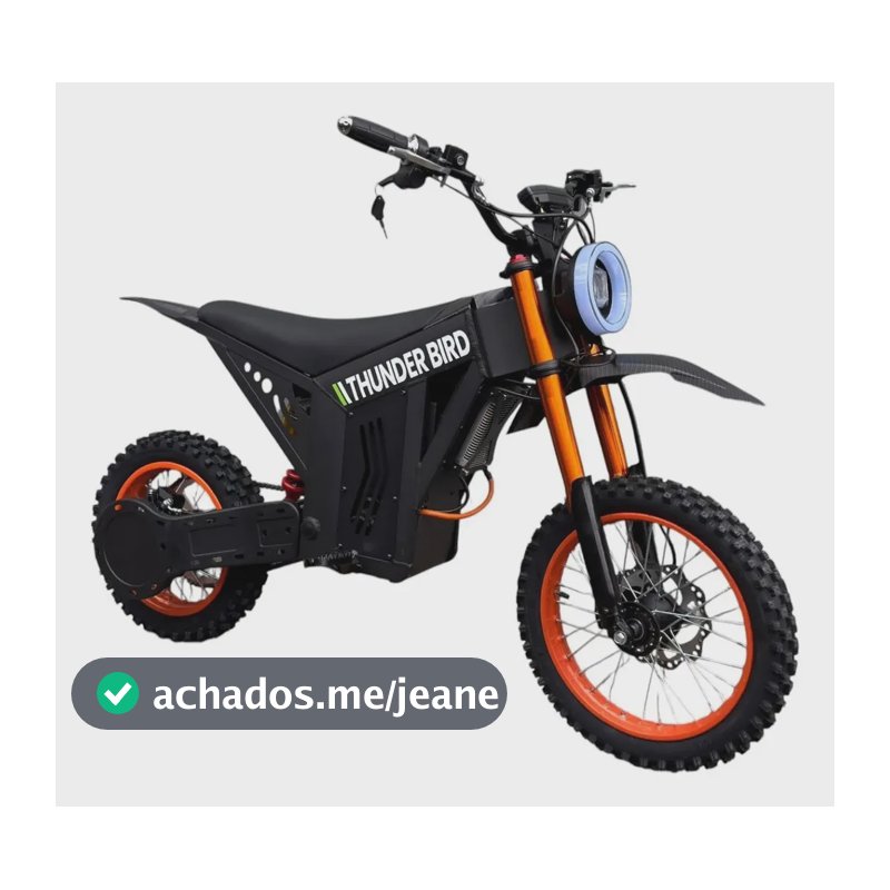 Bicicleta Eletrica Offroad E-dirt Bike Thunder Bird 2000w Preto