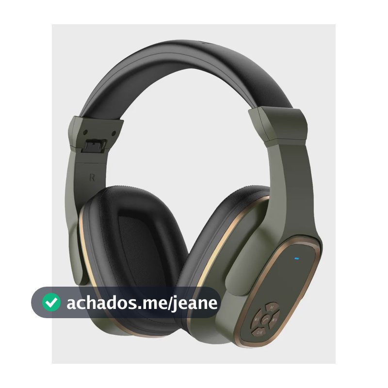 Fone de Ouvido Headset Bluetooth Basike Over-Ear com Microfone, Rádio FM e até 76 Horas de Bateria