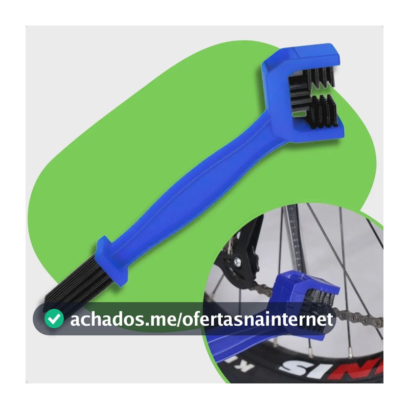 Escova Limpeza dupla escovinha Limpa Corrente Transmissão correia Moto Bicicleta bike quadriciclo resistente reforçada profissional boa dica