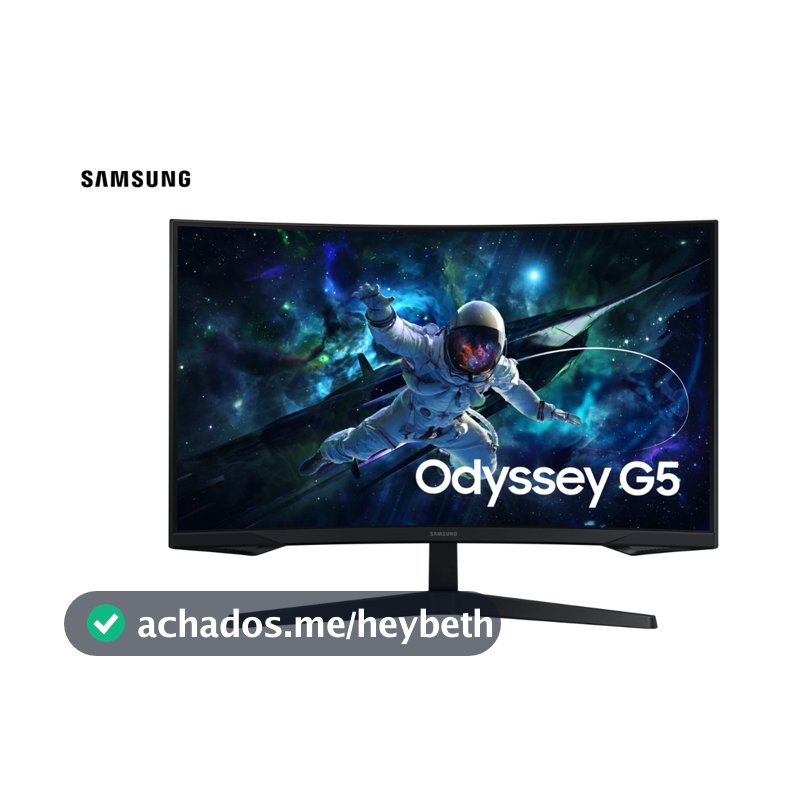 Monitor Gamer Samsung Odyssey G5, 32 ,qhd, 165hz,1ms,hdmi,dp Preto
