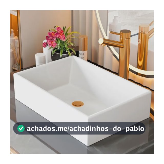 Cuba Pia Sobrepor Apoio Retangular 40x28cm Banheiro Lavabo Branca Decormobily