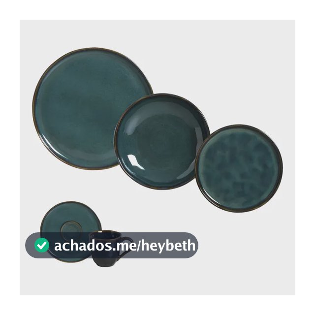 Aparelho de Jantar Stoneware Azul Linha Oceano 30 Peças Porto Brasil