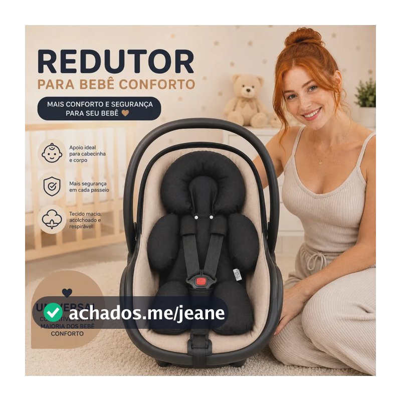 Click Tudo Almofada para Bebê Conforto Universal cor Preto