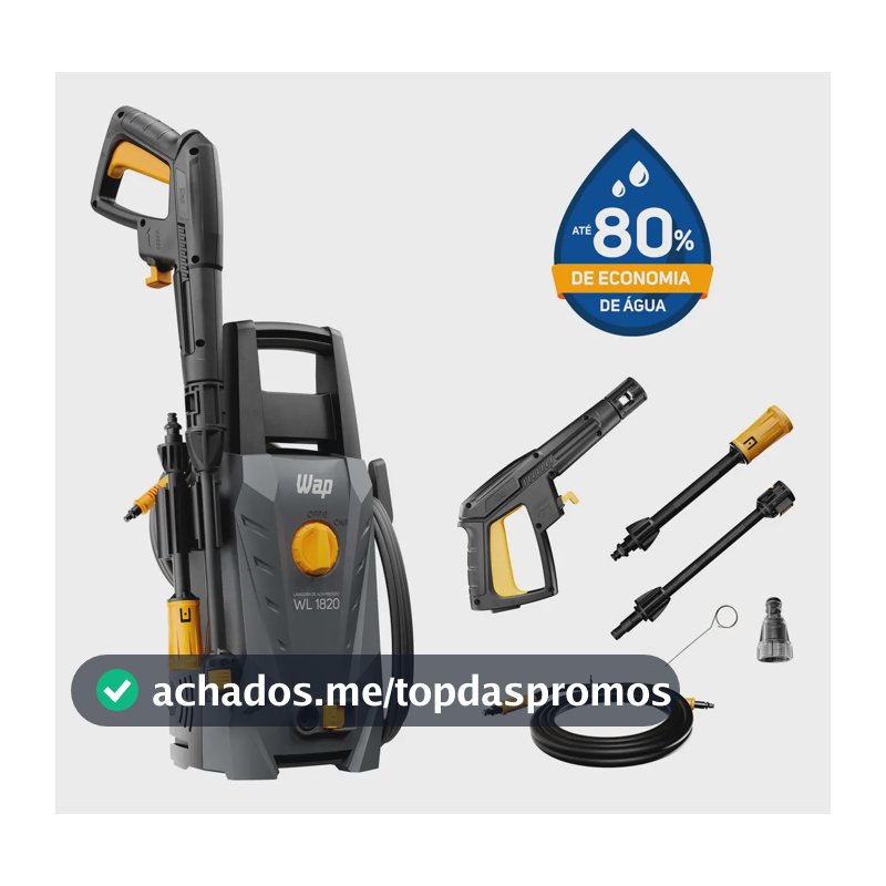 Lavadora de Alta Pressão WAP WL 1820 com Stop Total, Jato Leque e Concentrado