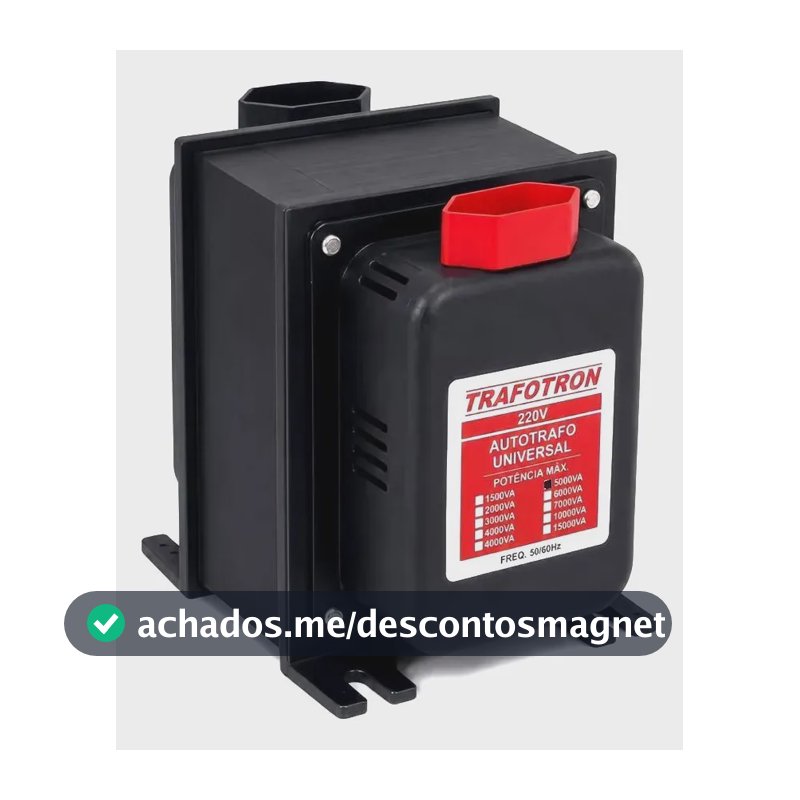Auto Transformador 5000va 110v 220v Ar Até 12000btus Bivolt Preto