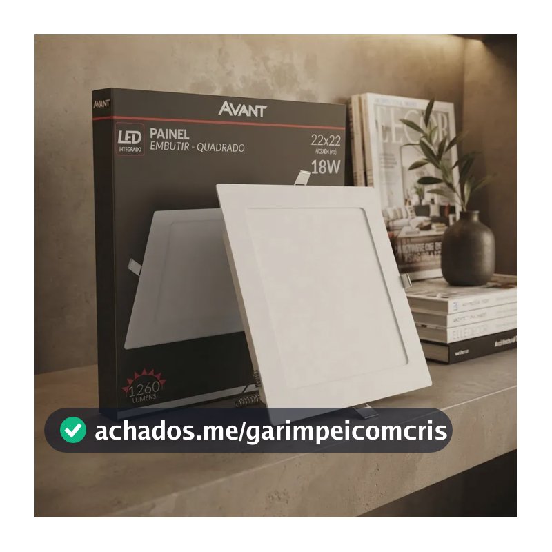 Plafon Led Luminaria Embutir Painel Teto 18w Avant