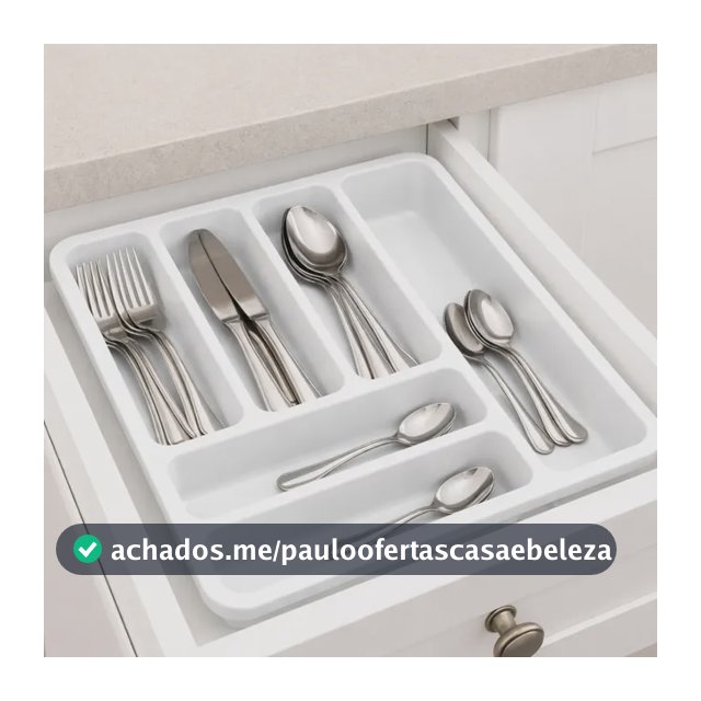 Porta Talheres De Gaveta Com Divisórias Organizador Cozinha Branco