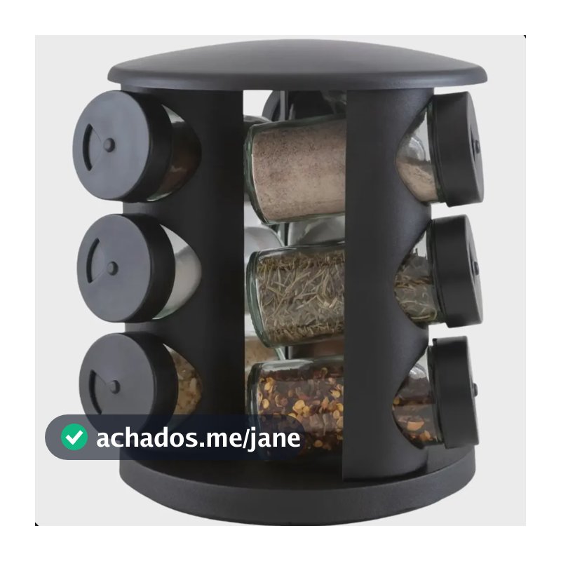 Porta Tempero De Vidro 10 Peças Brinox Lock & Preto