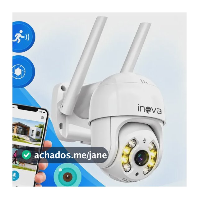 Câmera de Segurança IP Wi-Fi 3MP PTZ 355° iCSee com Visão Noturna Colorida, Áudio Bidirecional, IP66 à Prova d'Água e Monitoramento Remoto pelo Celular-inava
