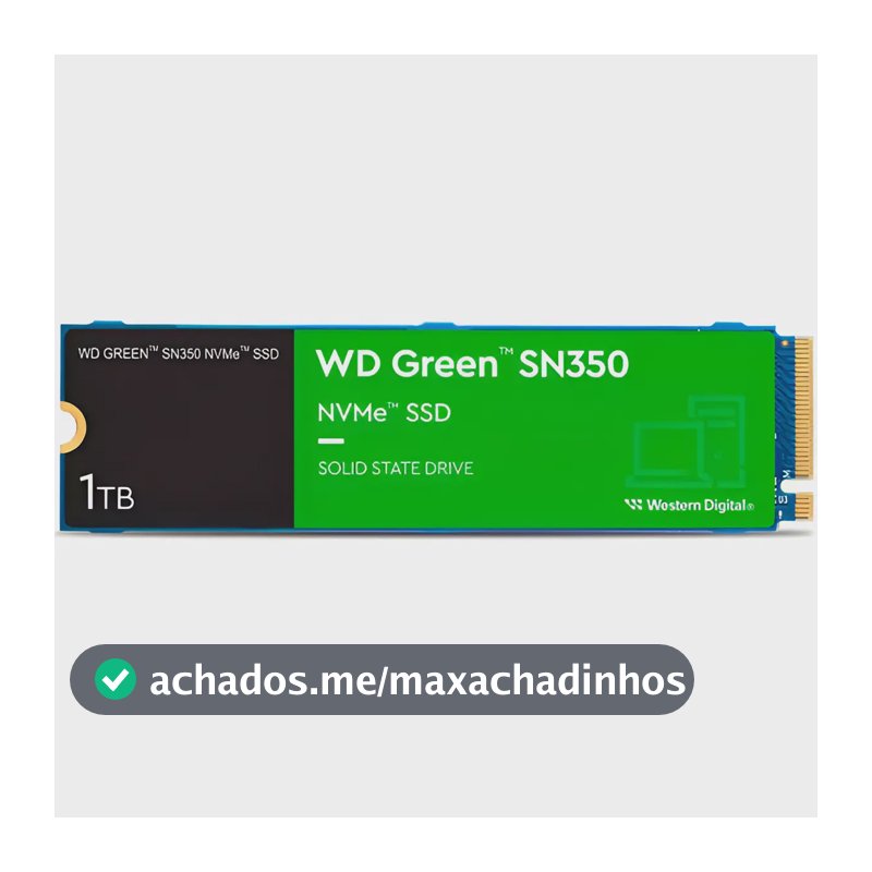 Ssd 1tb Western Digital Green Sn350 Nvme, Gen3, M.2 2280 Azul
