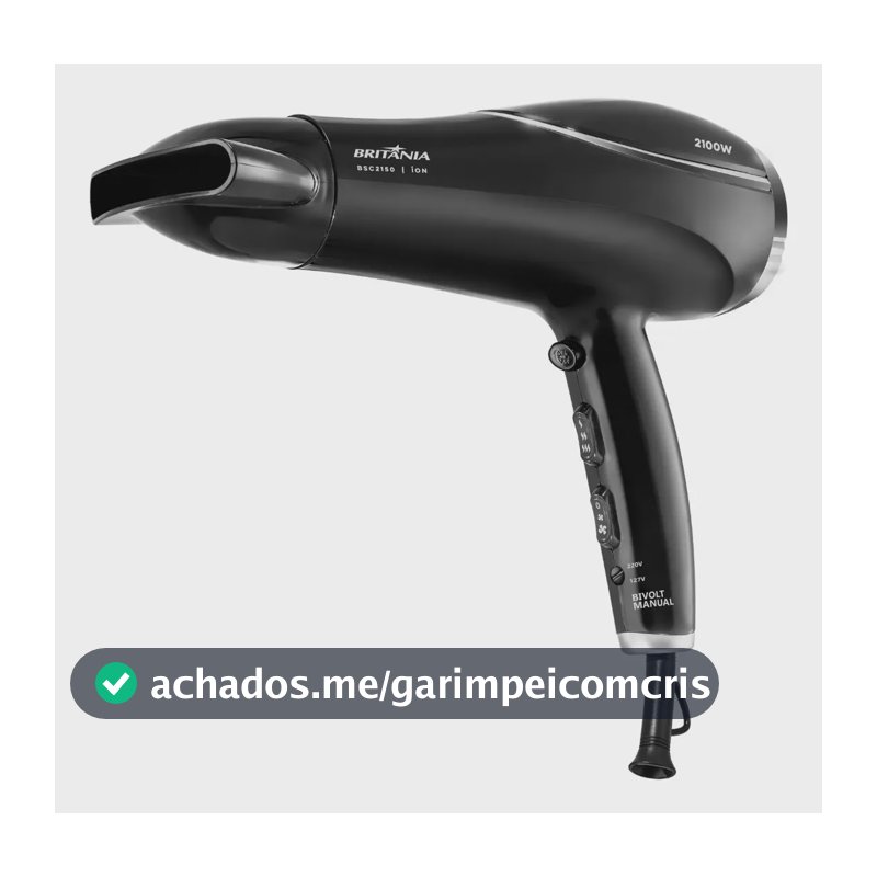 Secador de Cabelos Britânia Tourmaline Íons 2100W BSC2150 Bivolt