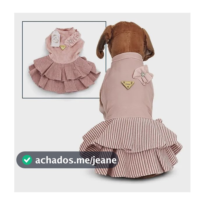 Vestido Inverno Pet Listras Delicate Cachorro Fêmea Dudog P