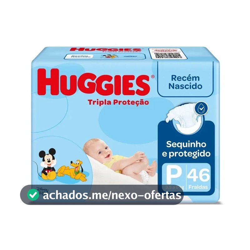 Pacote De Fraldas Tripla Proteção P Com 46 Unidades Huggies