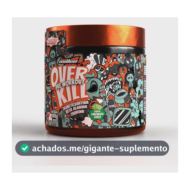Suplemento Pré Treino Overkill 200g New Millen Sabor Limonad Limonada Suíça