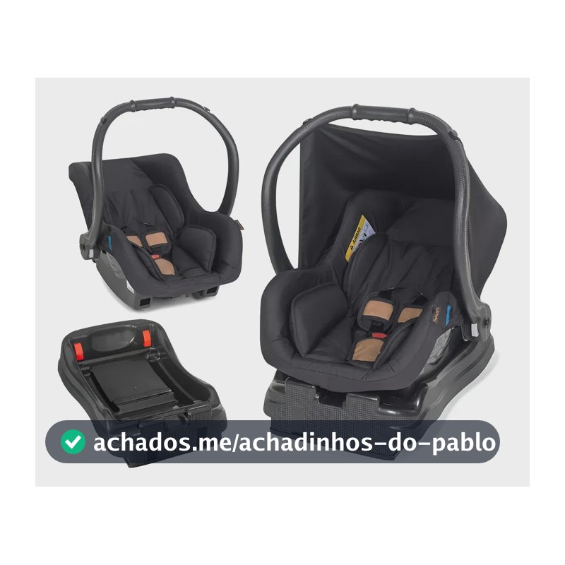 Kit Bebê Conforto Cadeirinha Carro Com Base Bolt Tutti Baby Preto