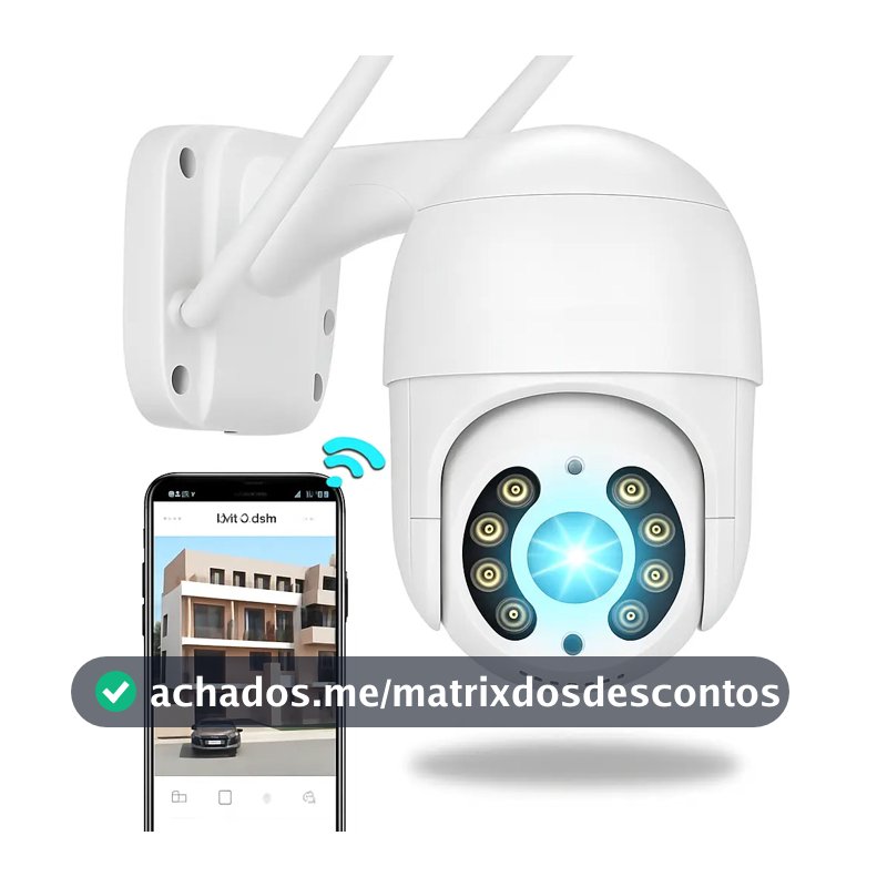 Câmera Ip A8 App Icsee Infravermelho Prova D'água Externa Wifi Hd Cor Branco