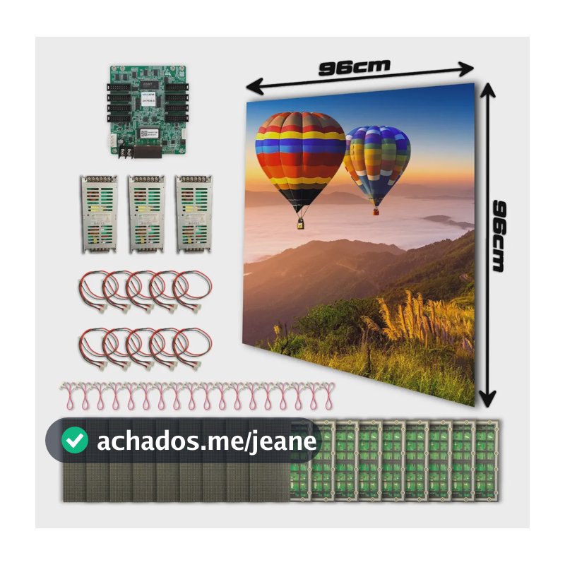 Kit Painel De Led 96x96cm Em Módulos P5 Outdoor + Cabos 127/220v