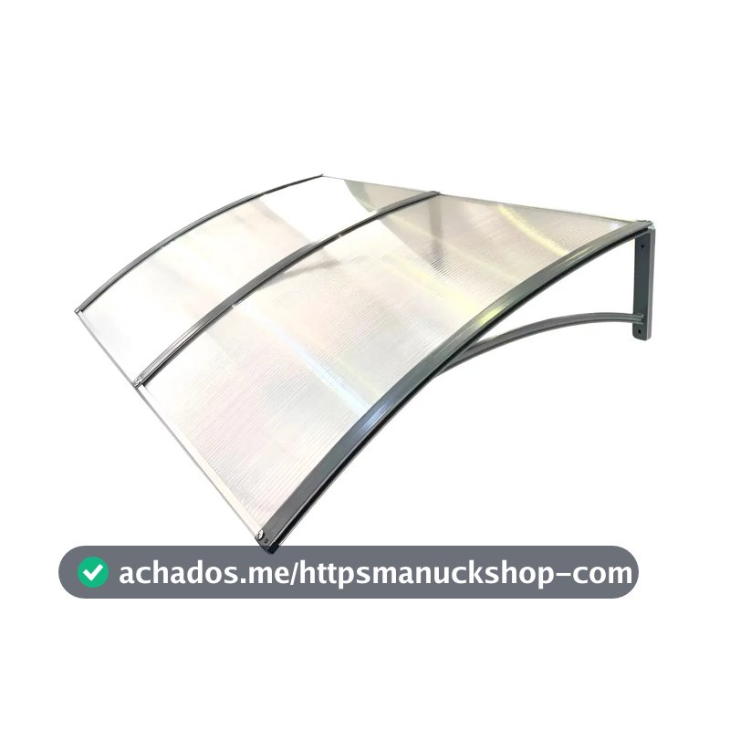 Toldo Policarbonato Modular 150x70 Cm Portas Janelas Cor Toldo Cinza c/ translucido