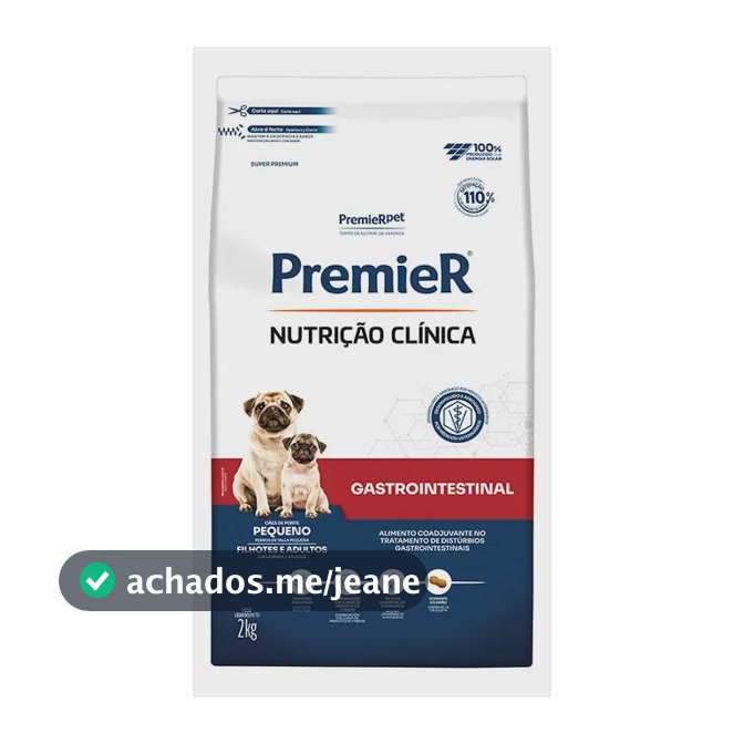 Racao Premier Nutrição Clínica Gastrointestinal Para Cão Raça Pequena 2kg