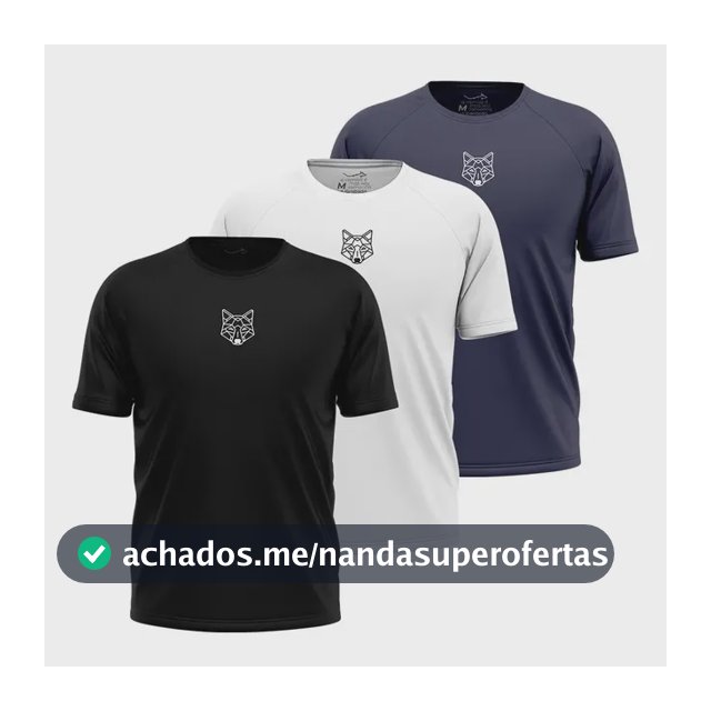 Kit 3 Camisetas Masculina Dry Alpha Lobo Geométrico