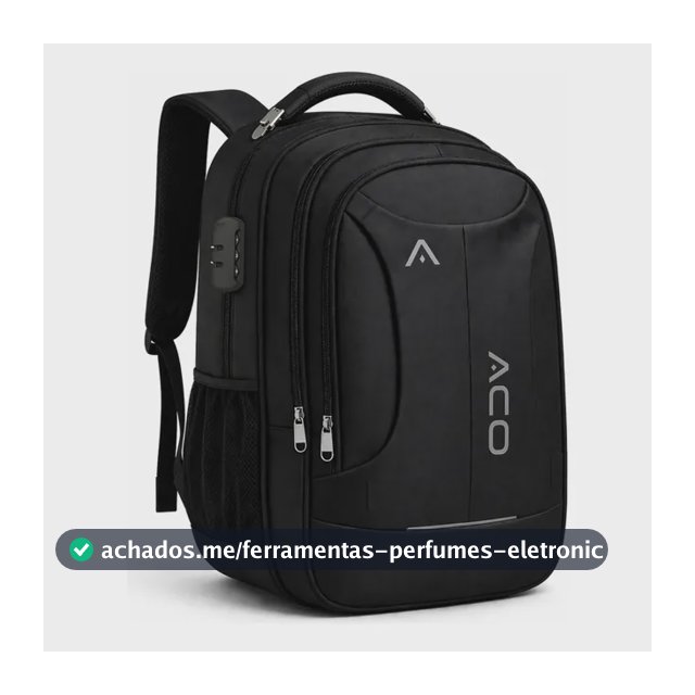 Mochila Notebook Cabo De Aço - Cabo Usb/fone Ouvido Imperm.