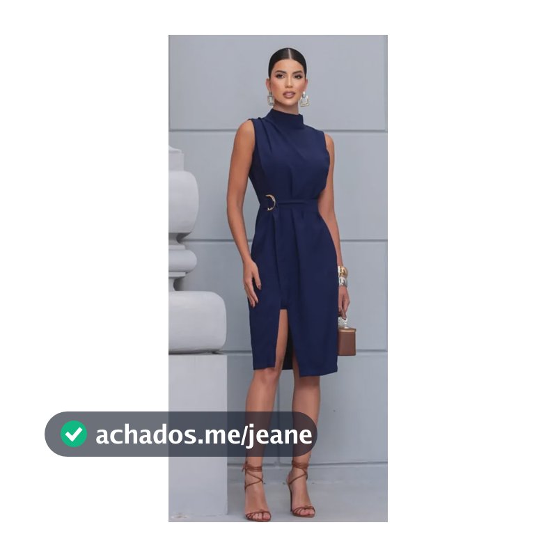 Vestido Feminino Elegante Midi Alfaiataria Tendencias 2026 Azul-marinho Gg
