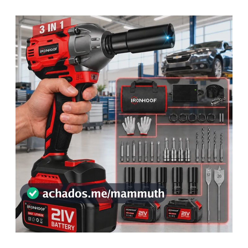 Chave De Impacto E Parafusadeira Brushless 2 Bateria