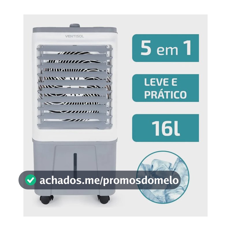 Climatizador Portátil 16 Litros 130w Ventisol Clin16 Cor Cinza