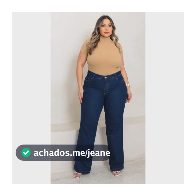 Calça Wide Leg  Pantalona Jeans Lycra Plus Size Cintura Alta