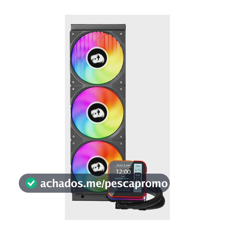 Water Cooler Redragon Ccw-3015r 360mm Argb C/ Display Lcd Preto