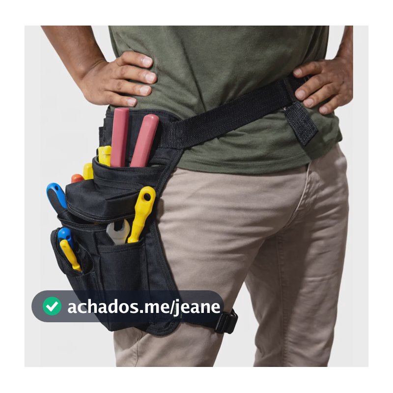 Pochete Cartucheira De Perna Para Ferramentas Solze Preto Preto